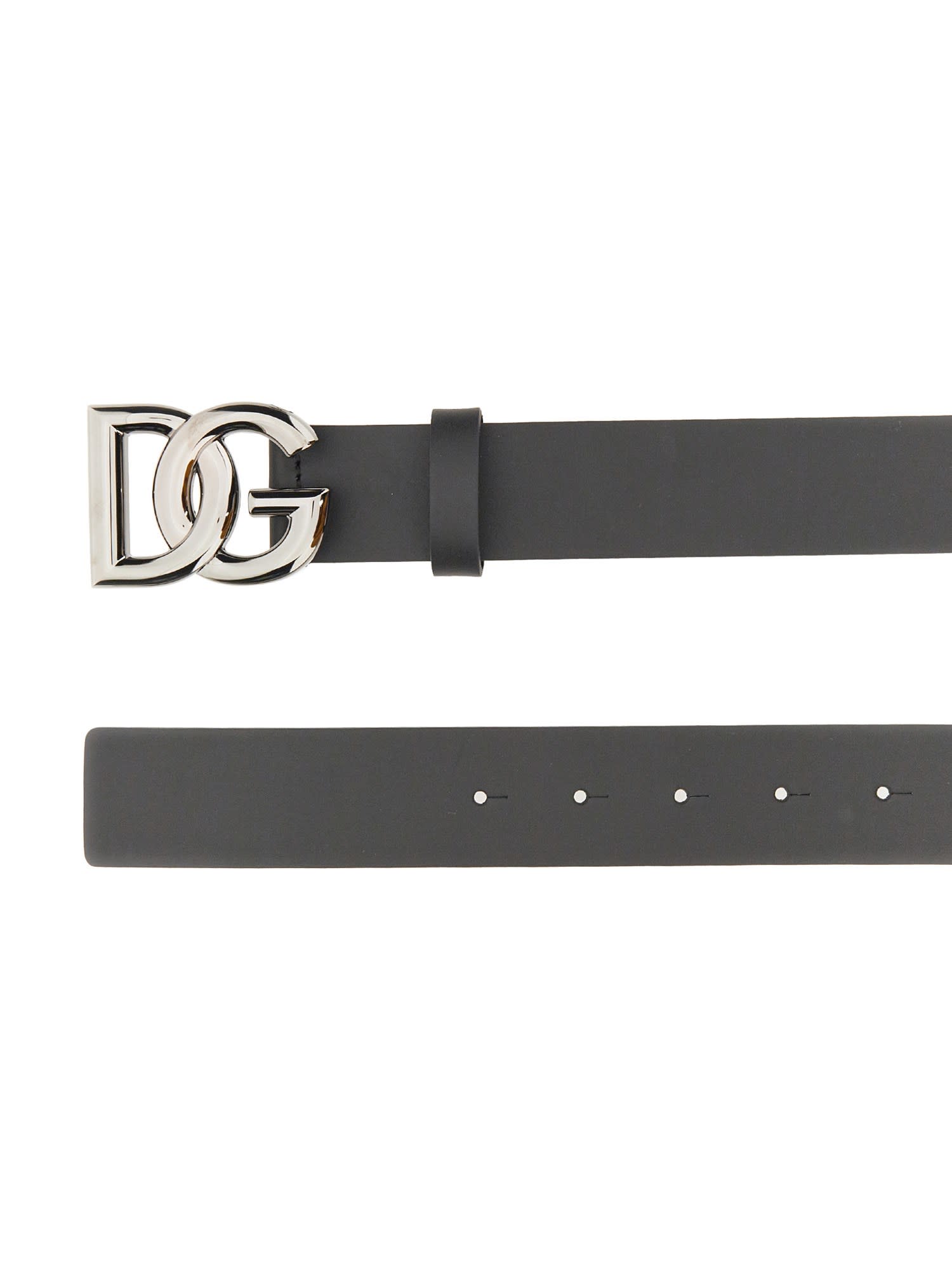 Shop Dolce & Gabbana Leather Belt In Black