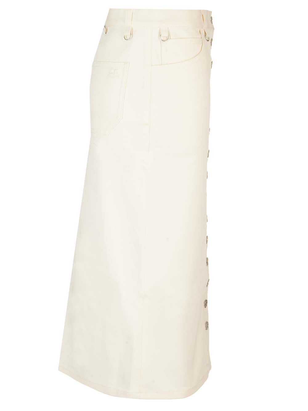 Shop Courrèges Denim Skirt In White