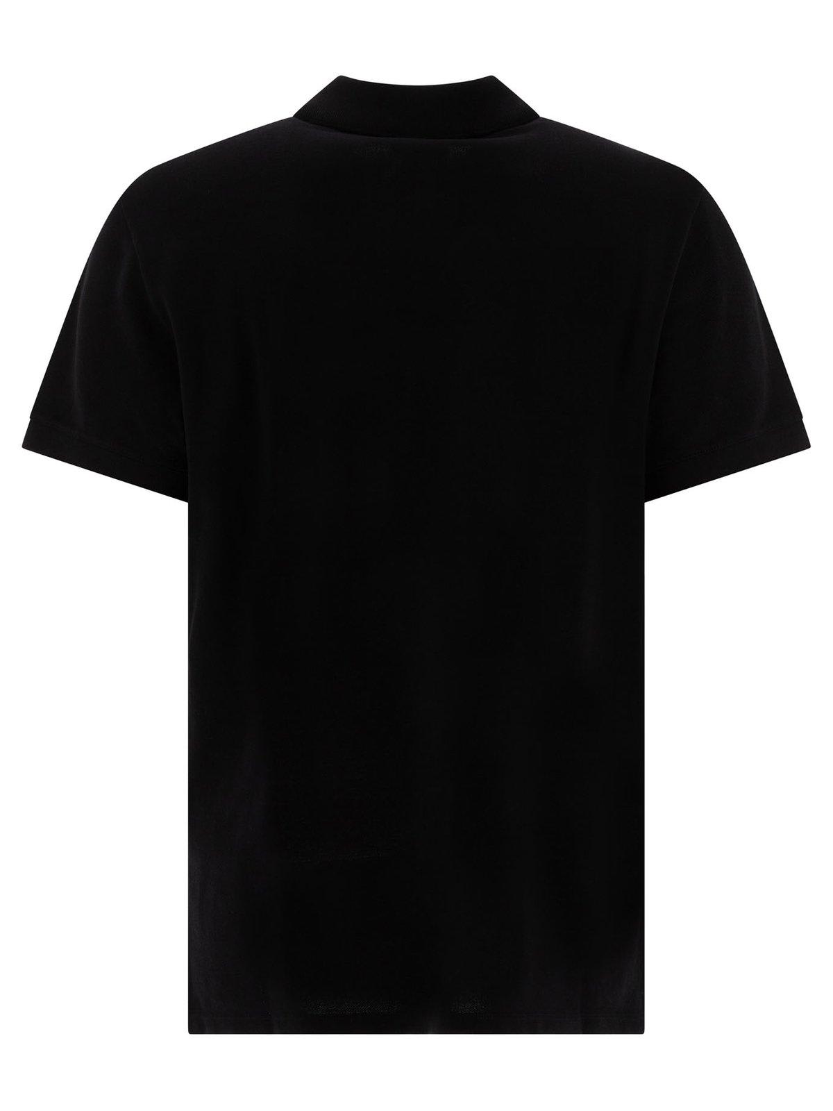 Shop Alexander Mcqueen Inverted-skull Short-sleeved Polo Shirt In Black