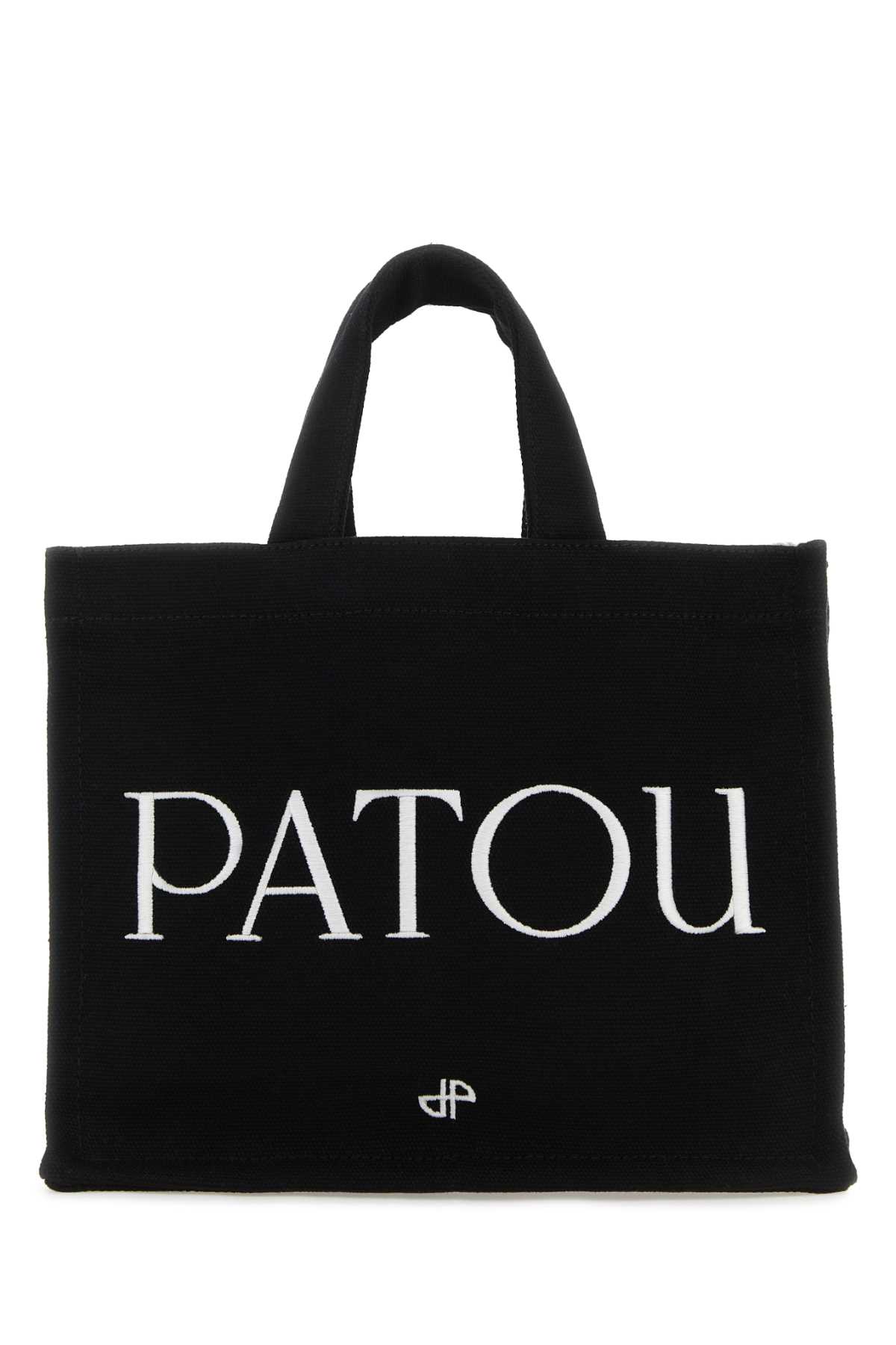 Patou Black Canvas Small Tote  Shopping Bag