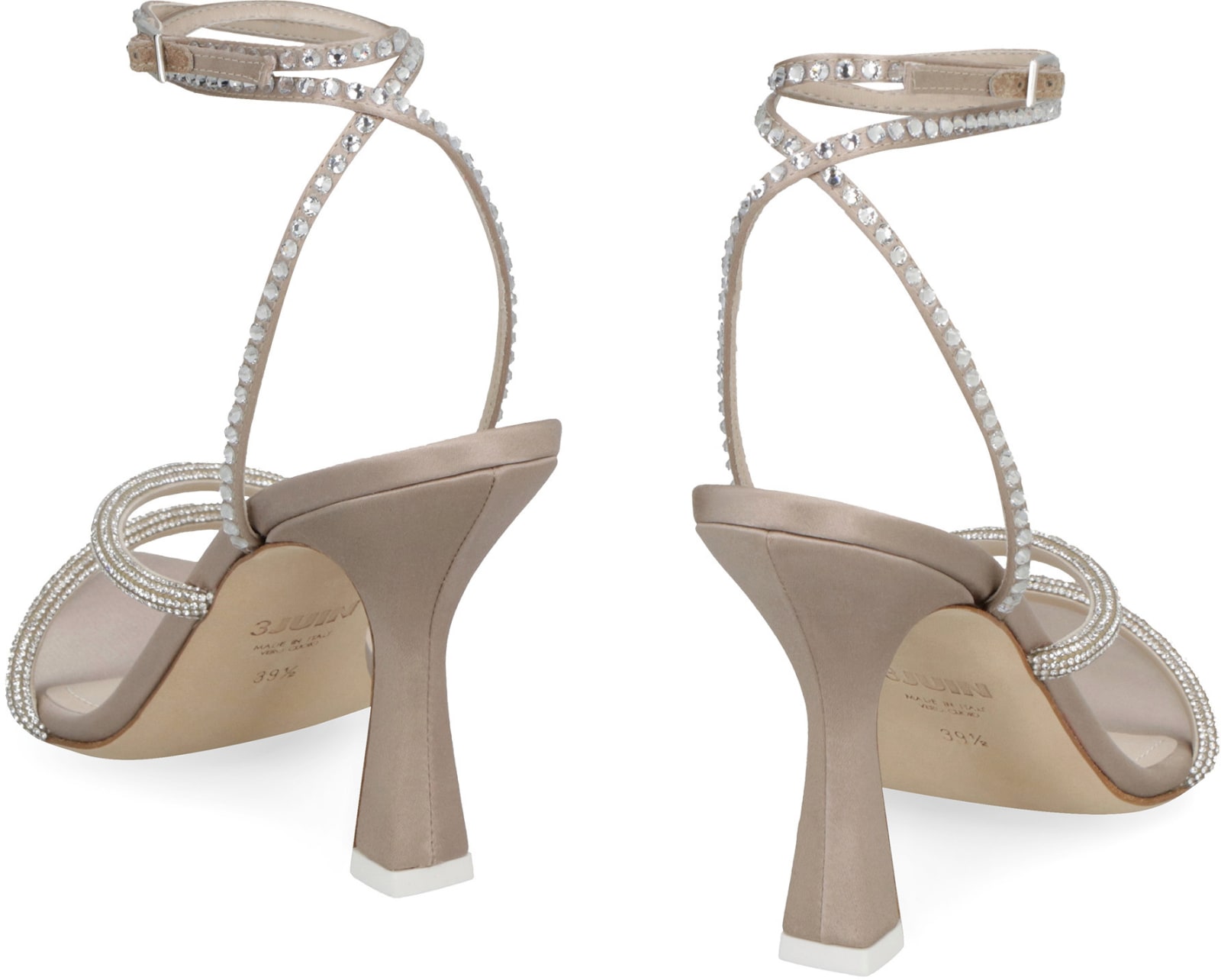 Shop 3juin Giglio Satin Sandals In Turtledove