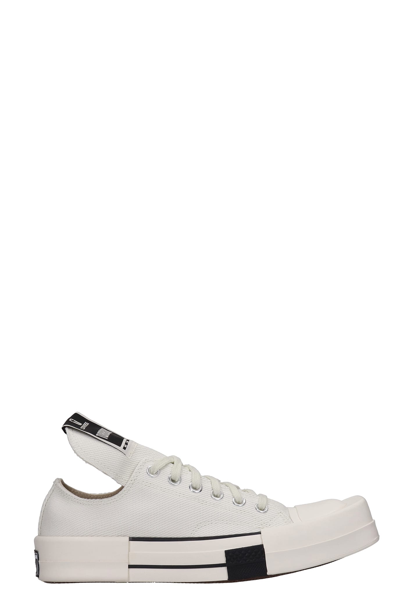 DRKSHDW Turbodrk Low Sneakers In White Canvas