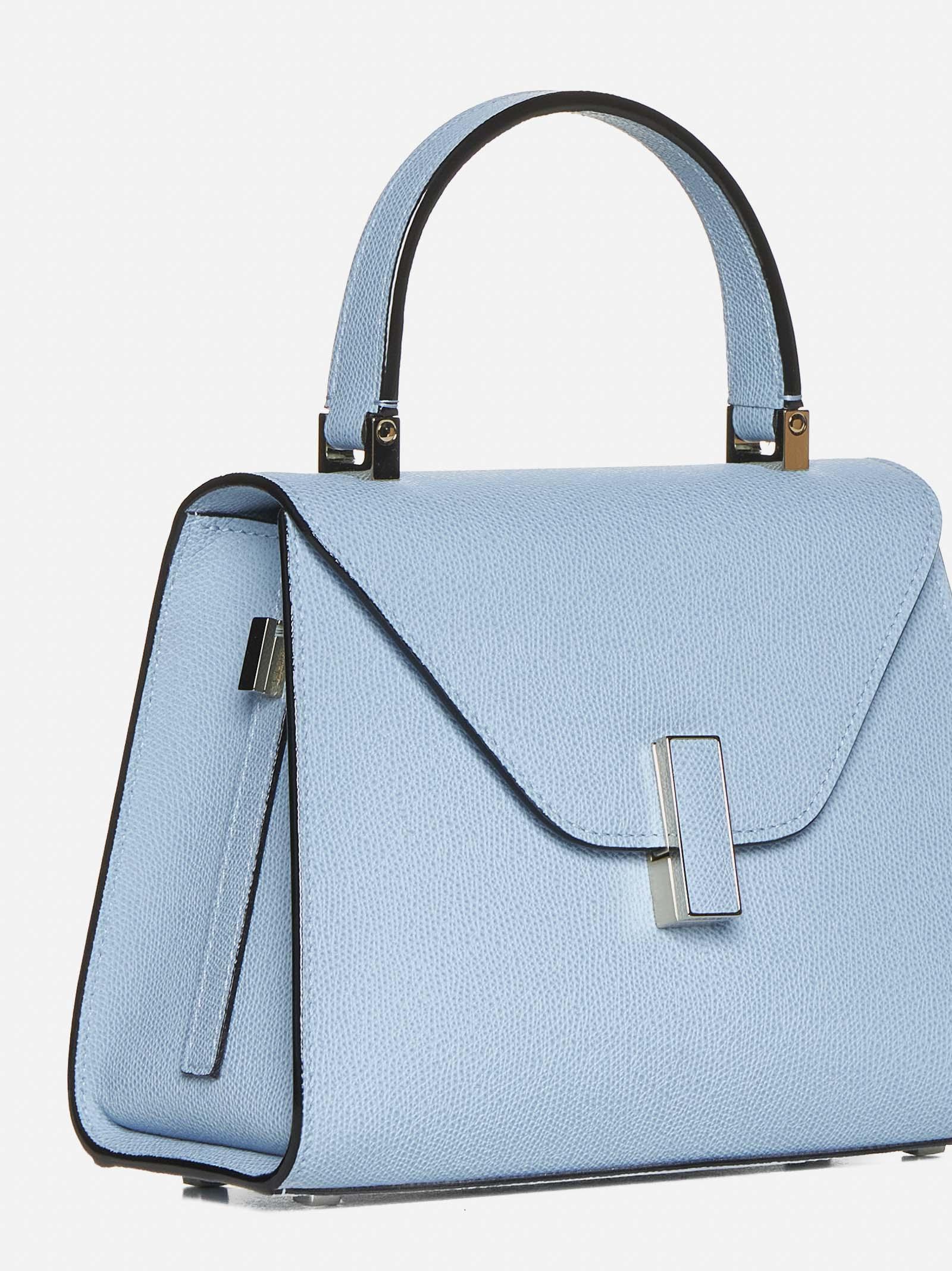 Shop Valextra Iside Small Leather Bag In Clear Blue