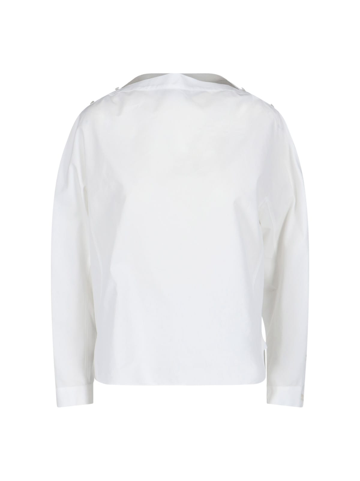Shop Alaïa Button Detail Blouse In White