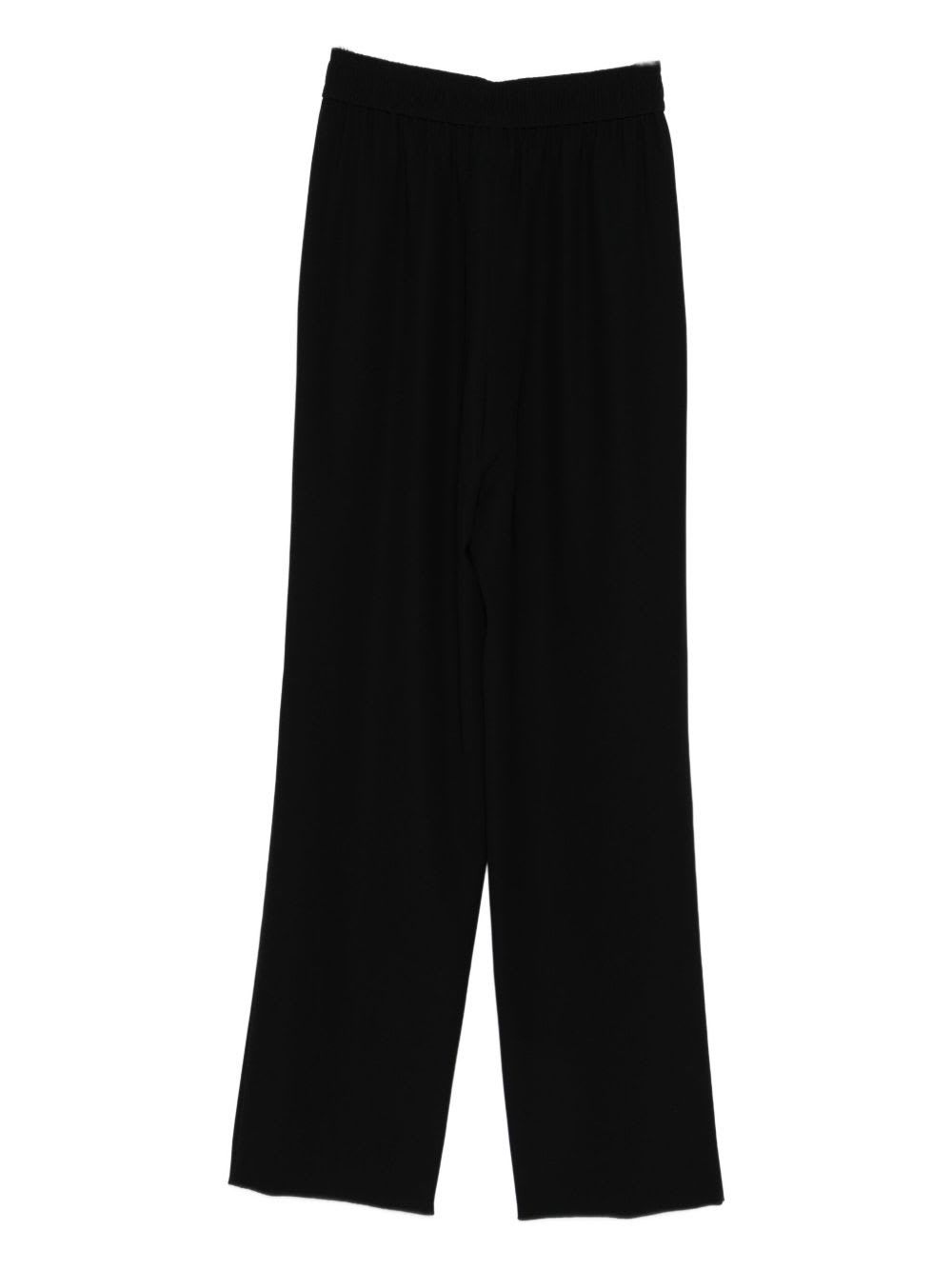 Emporio Armani High-rise Wide-leg Crepe Pants In Black