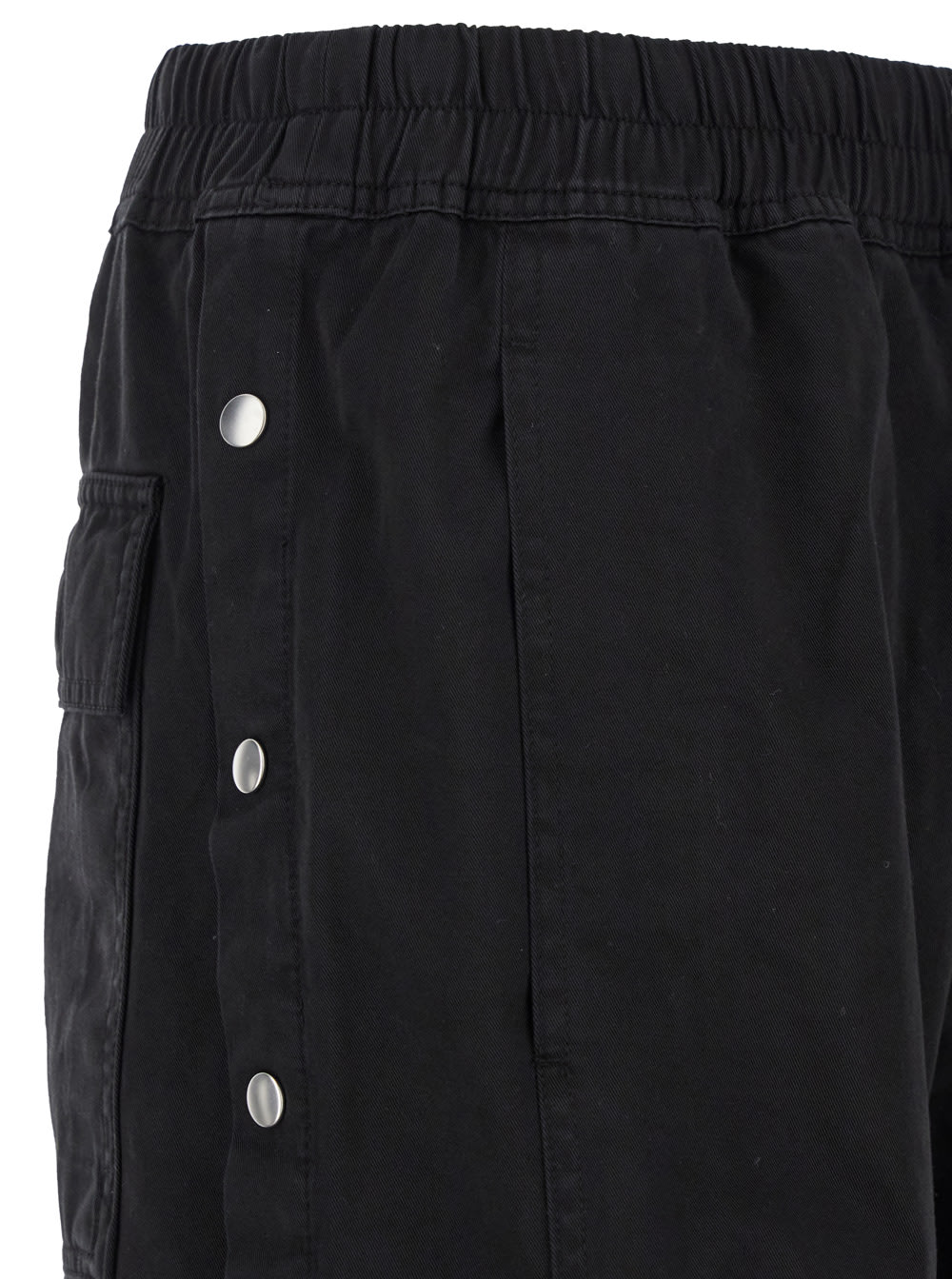 Shop Drkshdw Pusher Black Pants With Elastic Waist With Drawstrings And Wide Leg In Cotton Man