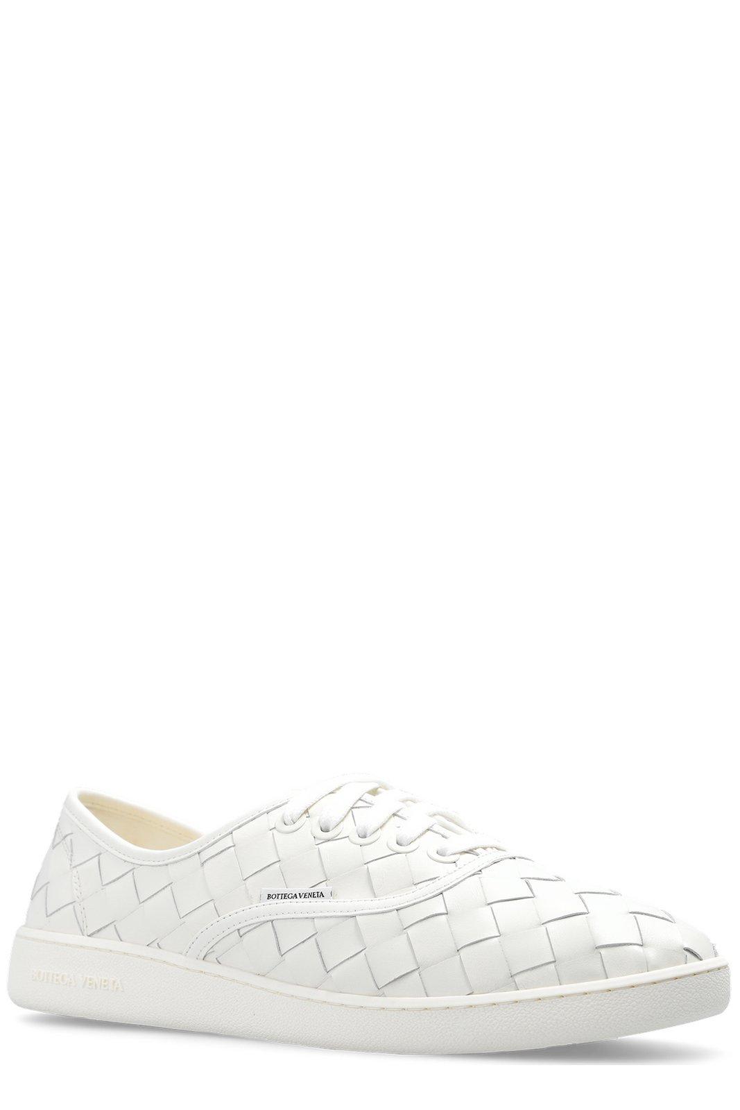 Shop Bottega Veneta Low-top Lace-up Sneakers In White