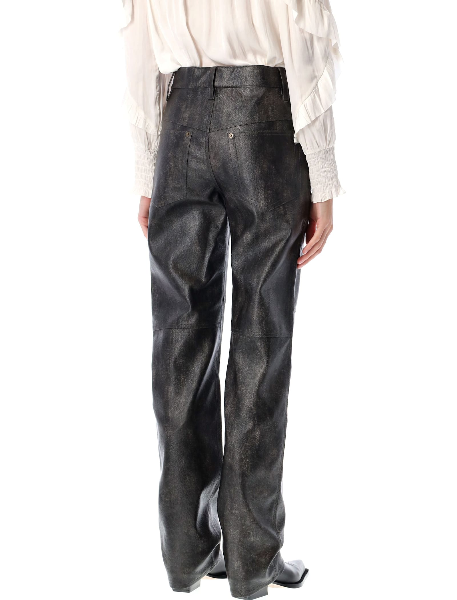 Shop Isabel Marant Étoile Coralea Faux Leather Pants In Faded Black