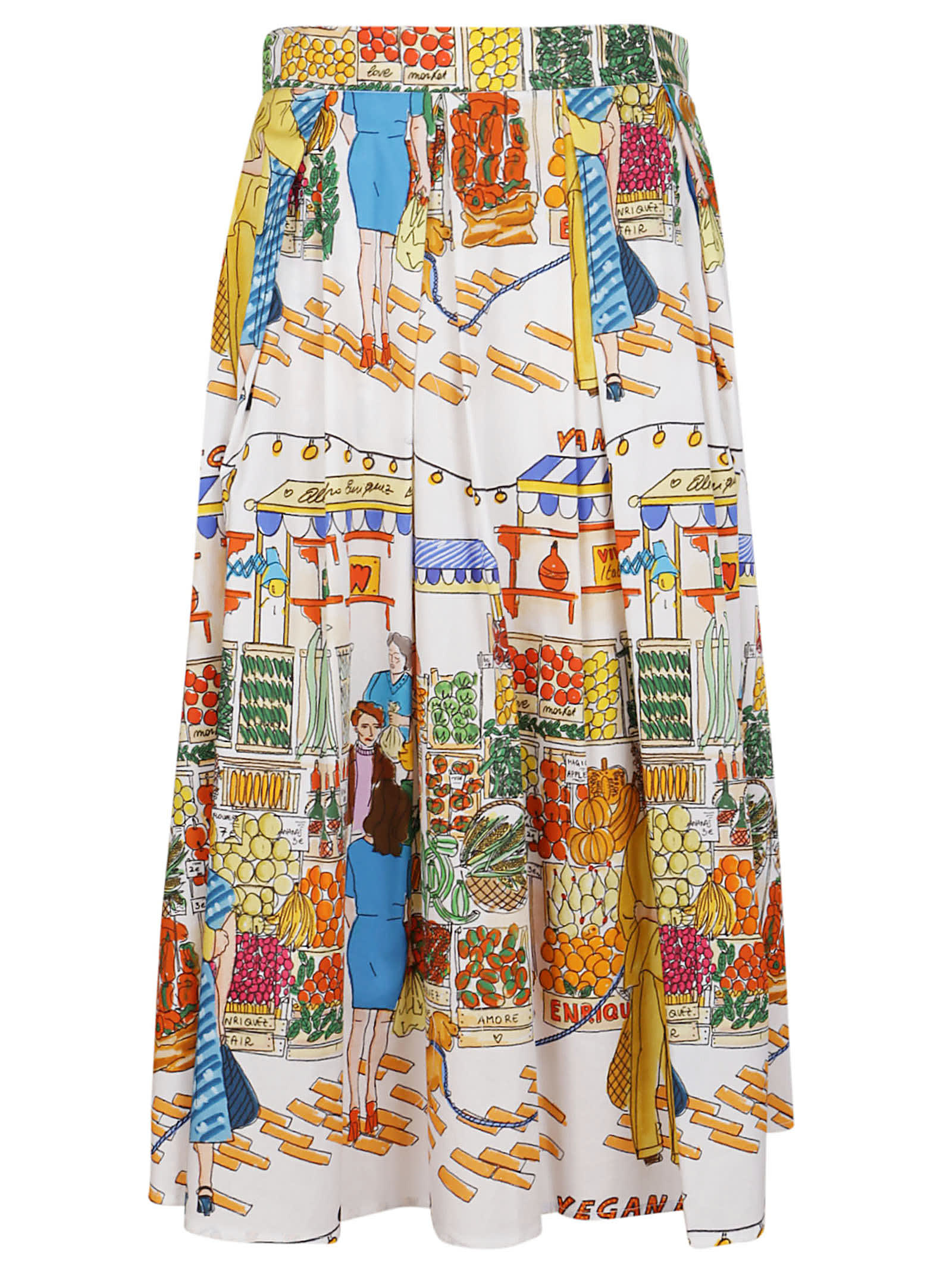 Alessandro Enriquez Vegan Love Viscose Skirt In Multicolor