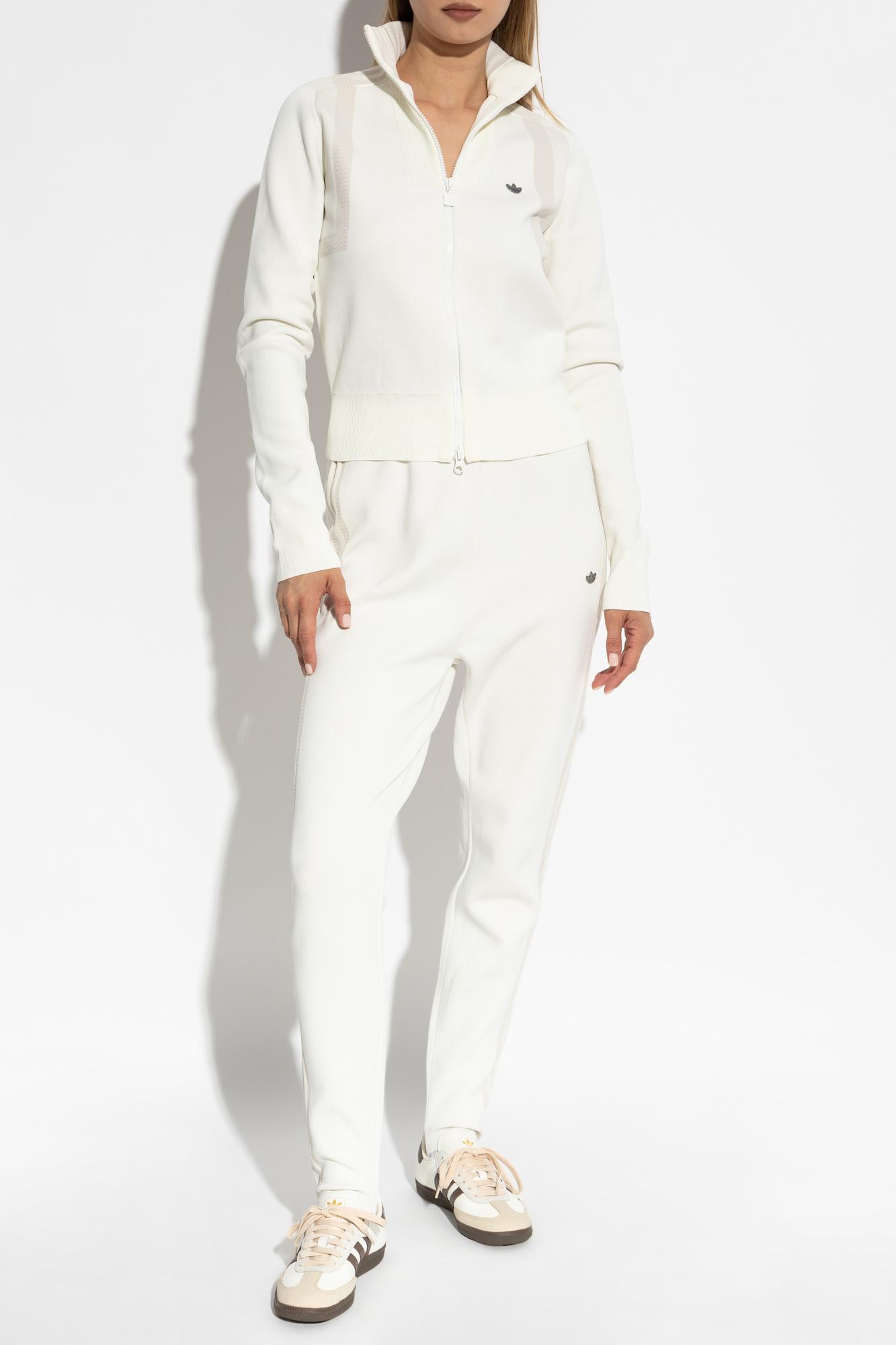 Adidas Originals Sweatshirt With Logo-shaped Applique In White