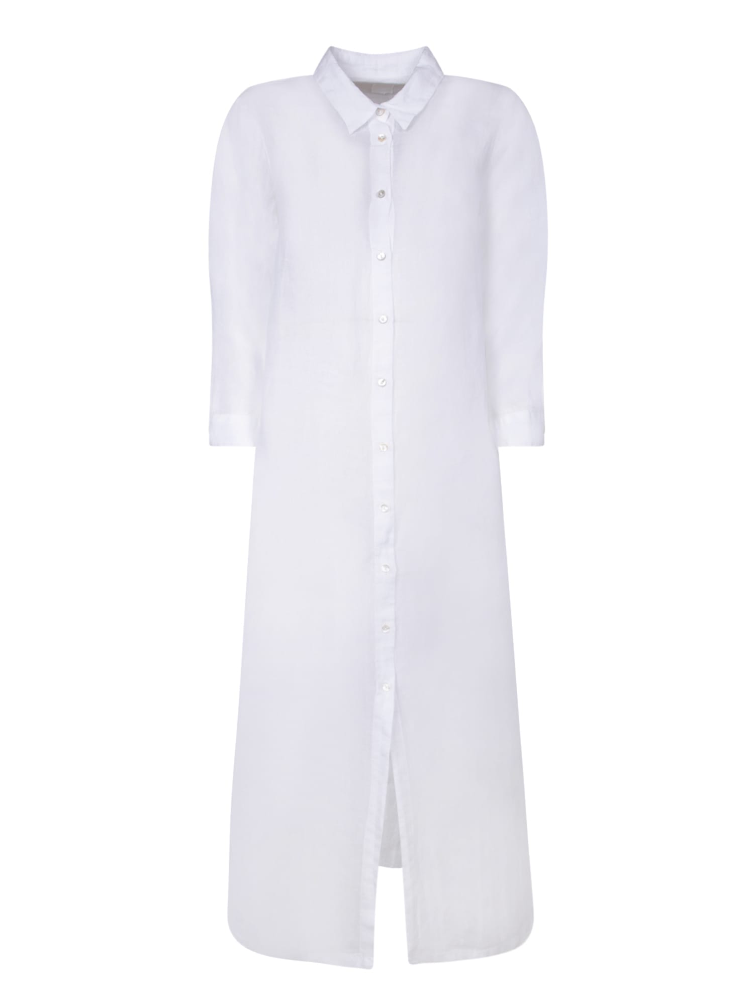 White Linen Chemisier Dress