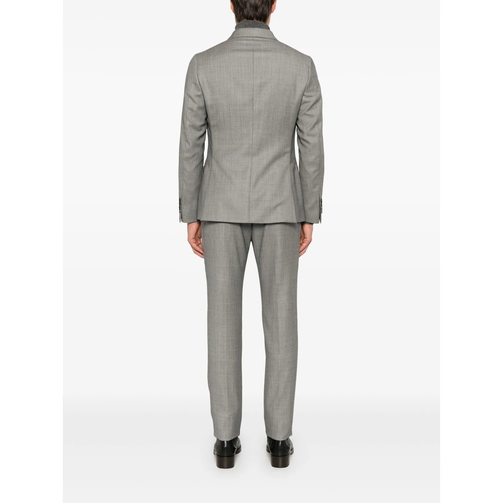 Reveres 1949 Double-breasted Checked-pattern Suit In Gray