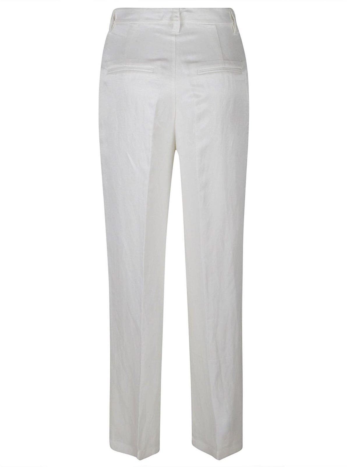 Shop Anine Bing Carrie Pleated Pants In Bianco