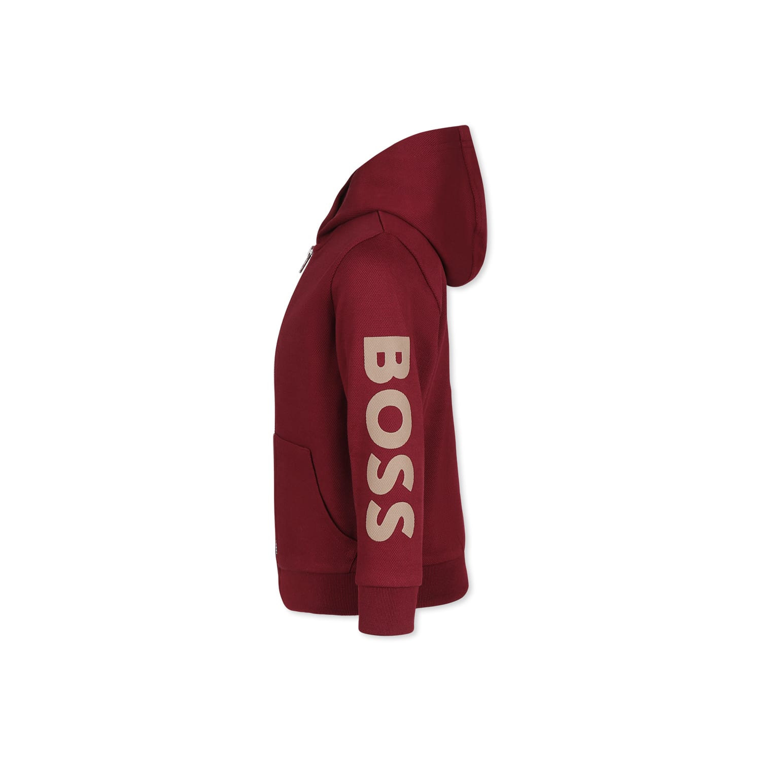 Hugo Boss Burgundy Sweatshirt For Boy With Logo In Bordeaux