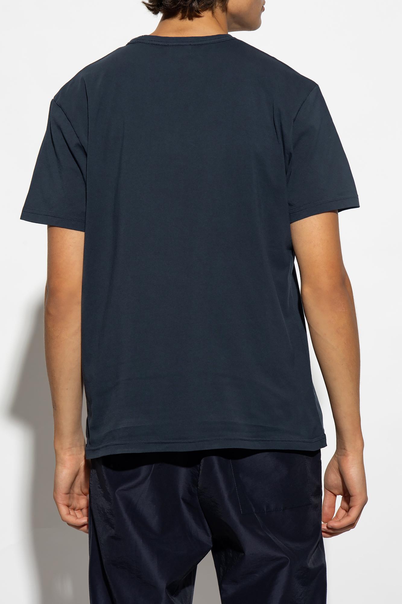 Shop Woolrich T-shirt With Logo In Melton Blue