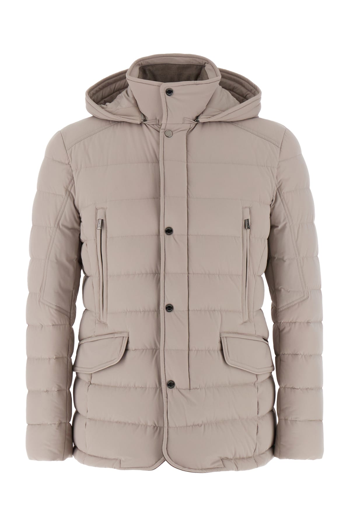 Light Grey Nylon Blend Down Jacket