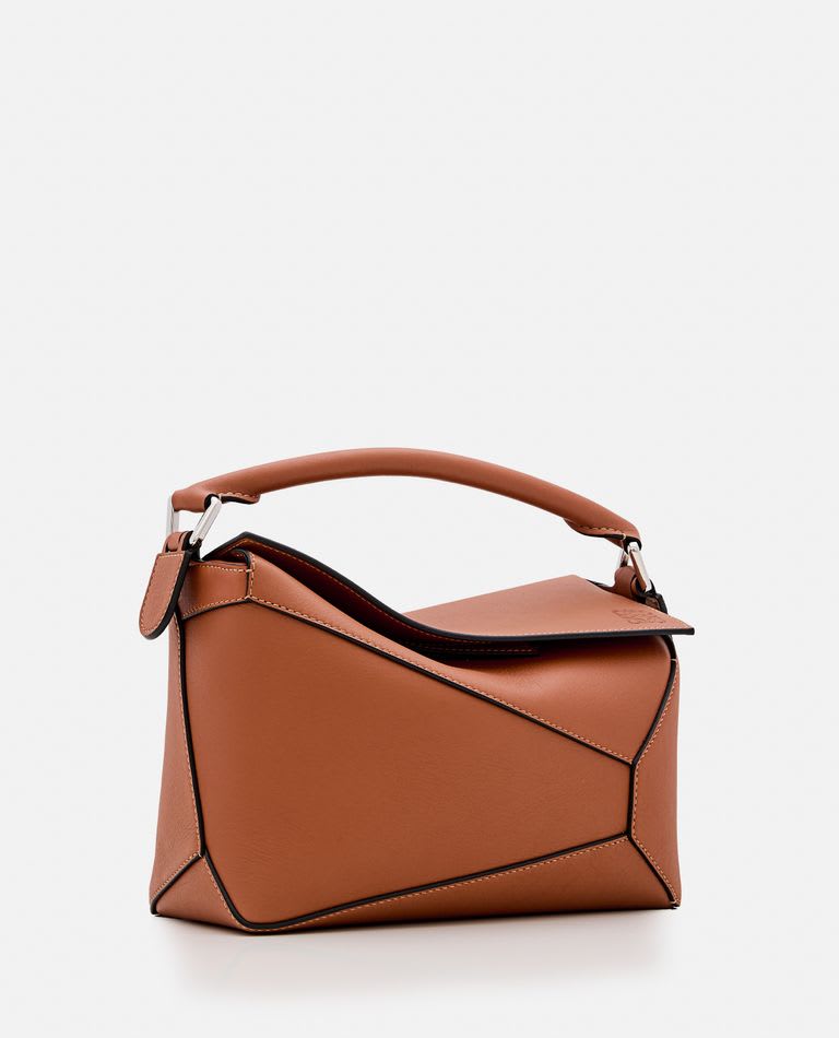 Loewe Small Puzzle Edge Leather Handbag In Brown