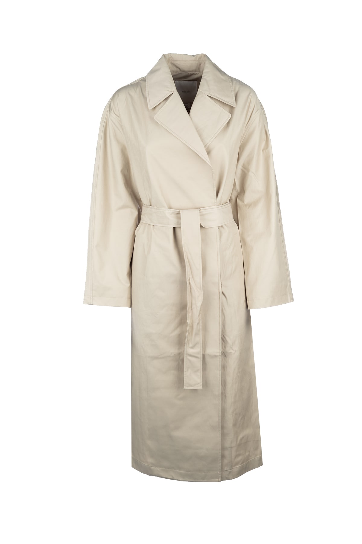 Shop Calvin Klein Trench In White Pepper