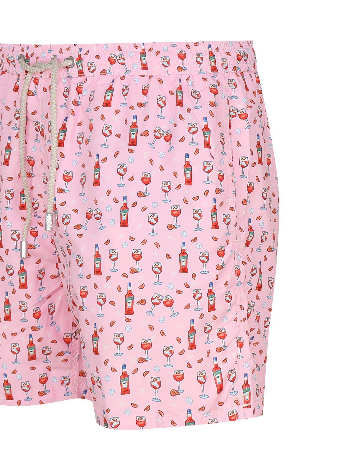 Mc2 Saint Barth Pattern-printed Drawstring Swim Shorts In Pink