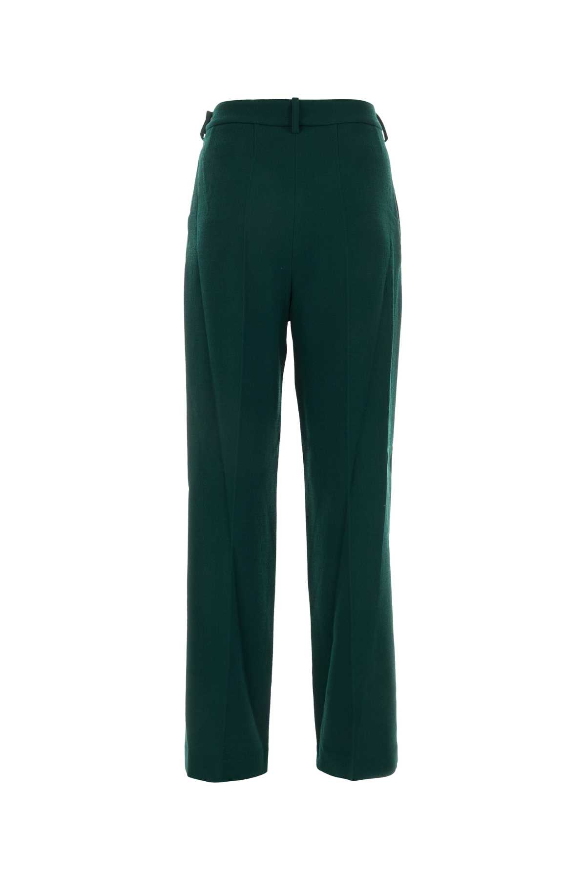 Alexandre Vauthier Dark Green Wool Pant In Cypressgreen