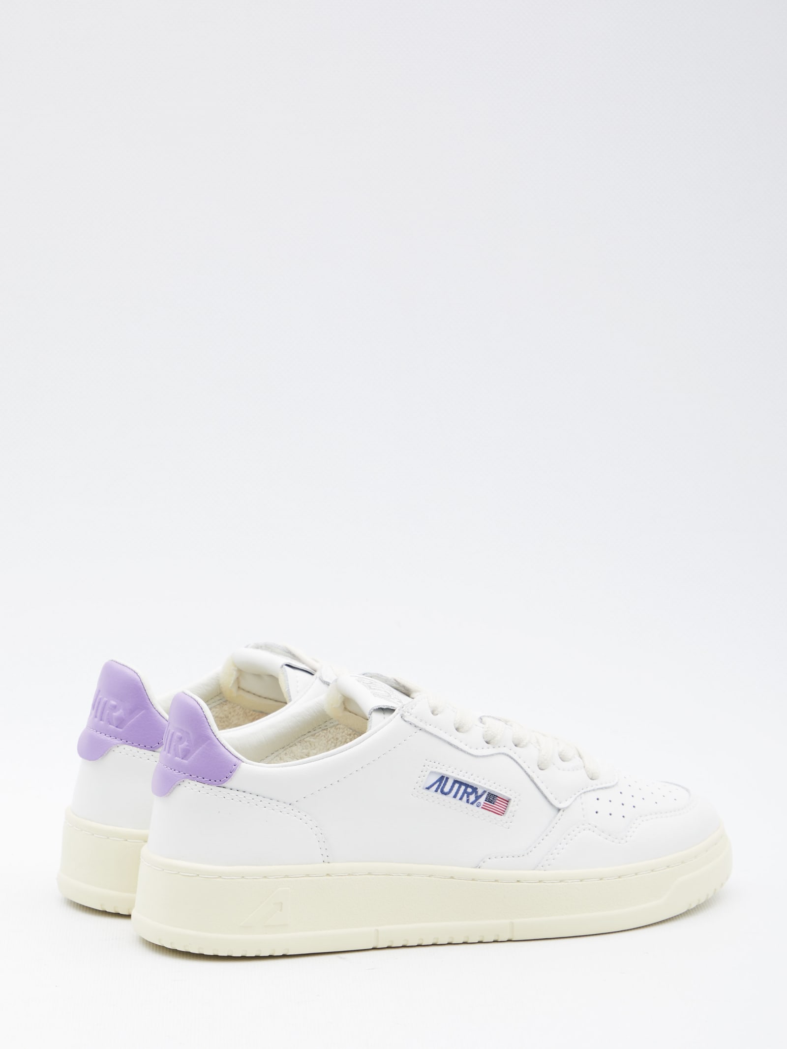 Shop Autry Medalist Sneakers In White/purple