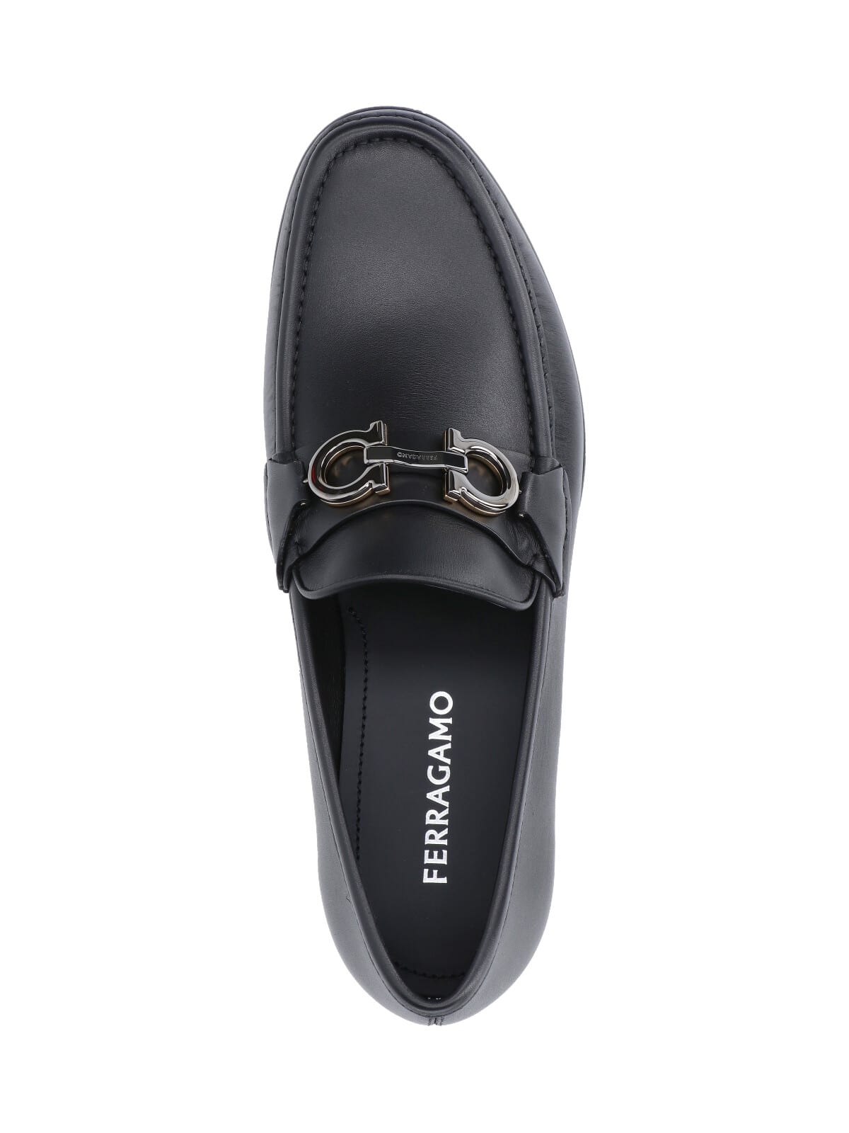 Ferragamo Gancini Loafers In Black