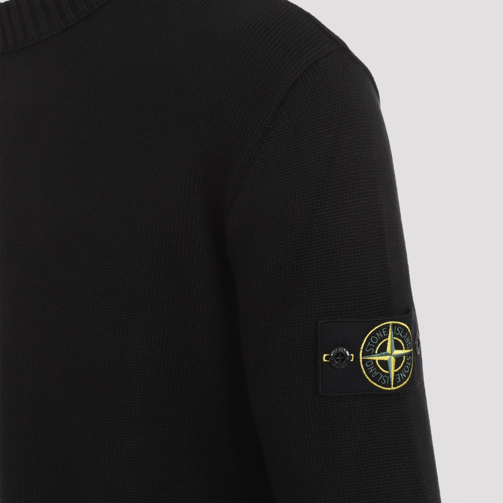 Shop Stone Island Cotton Sweater In Black