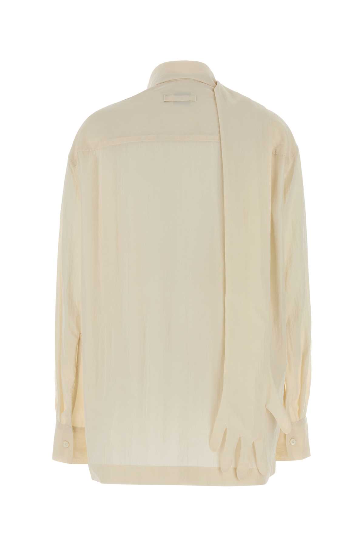Jean Paul Gaultier Ivory Lyocell Blend Blouse In Neutral