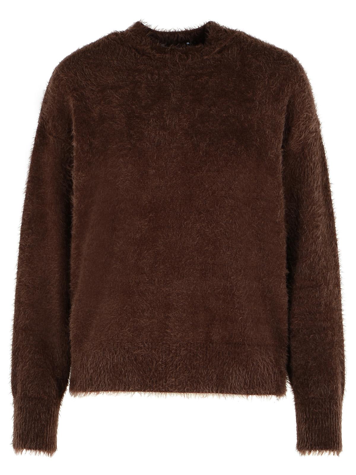 Moschino Knitwear Sweater Fuzzy Texture In Brown