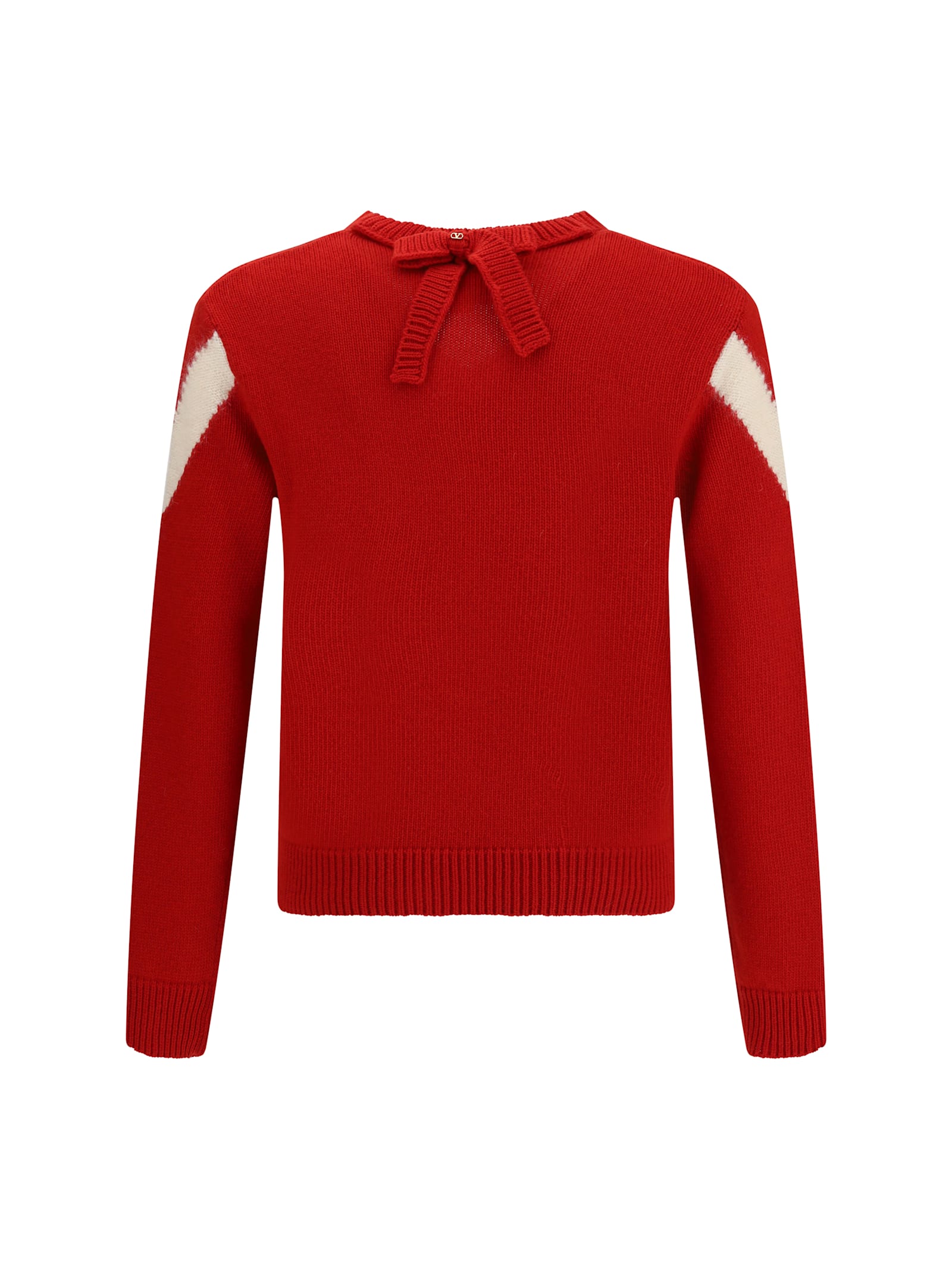 Valentino Red Sweater With Vlogo On Bow In Red