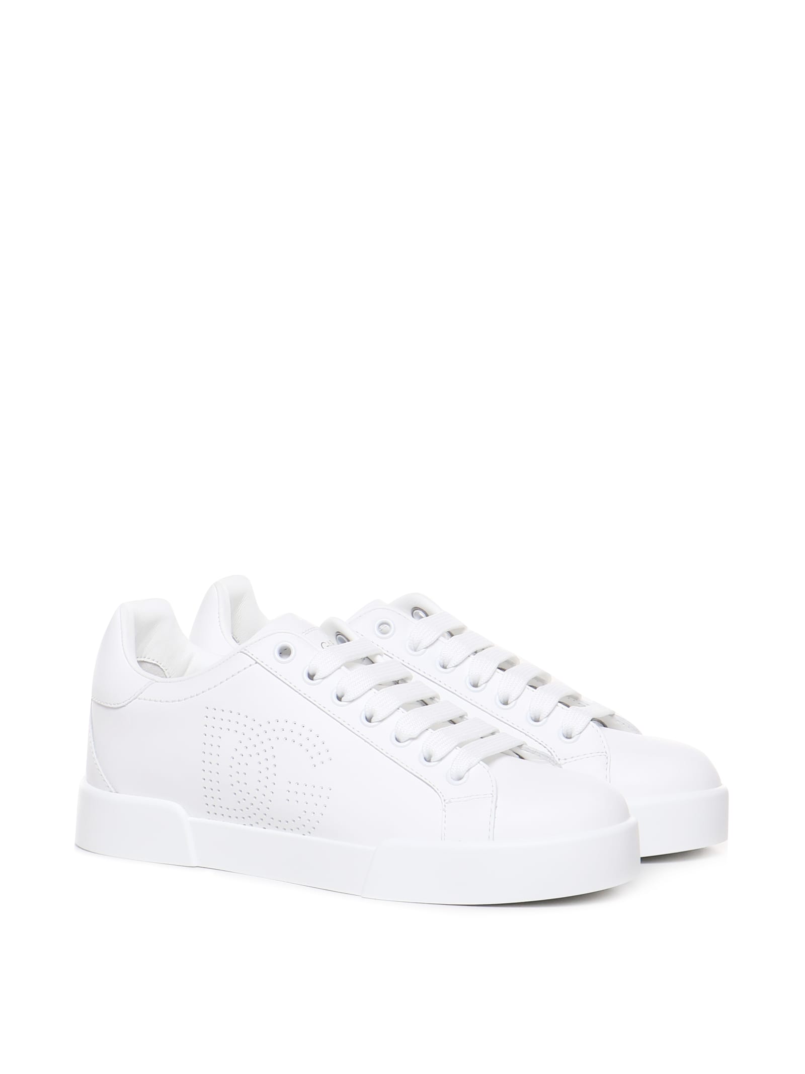 Shop Dolce & Gabbana Portofino Sneakers In Calfskin In White