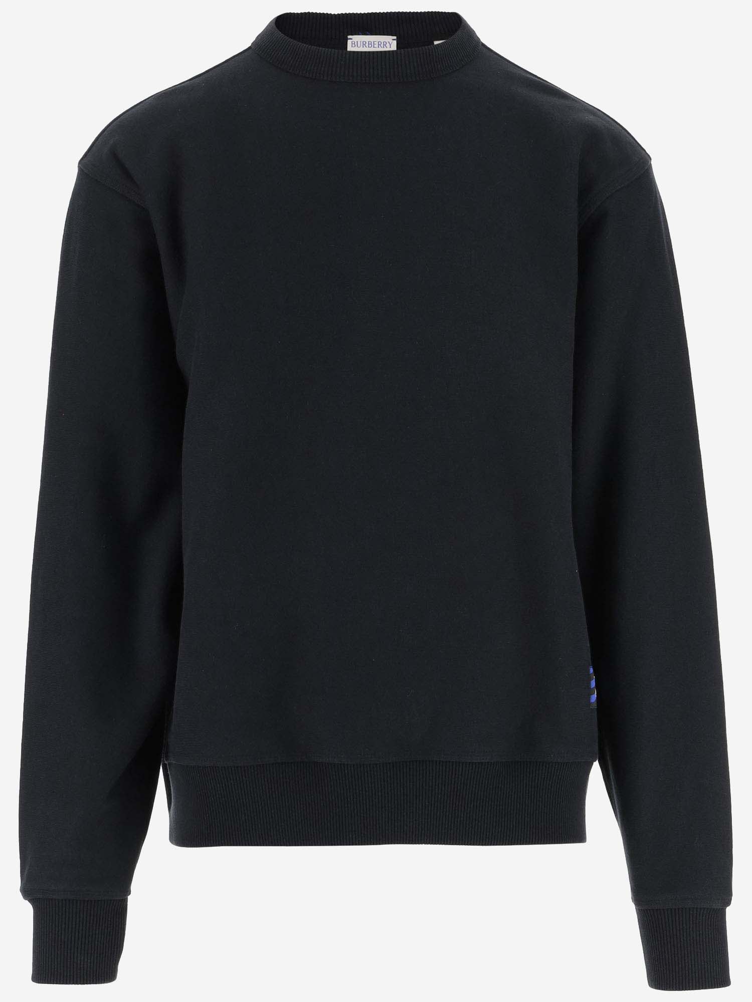 Burberry Cotton Sweatshirt With Logo In Black