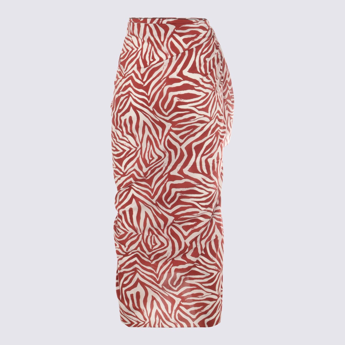 Brunello Cucinelli Red And White Midi Skirt