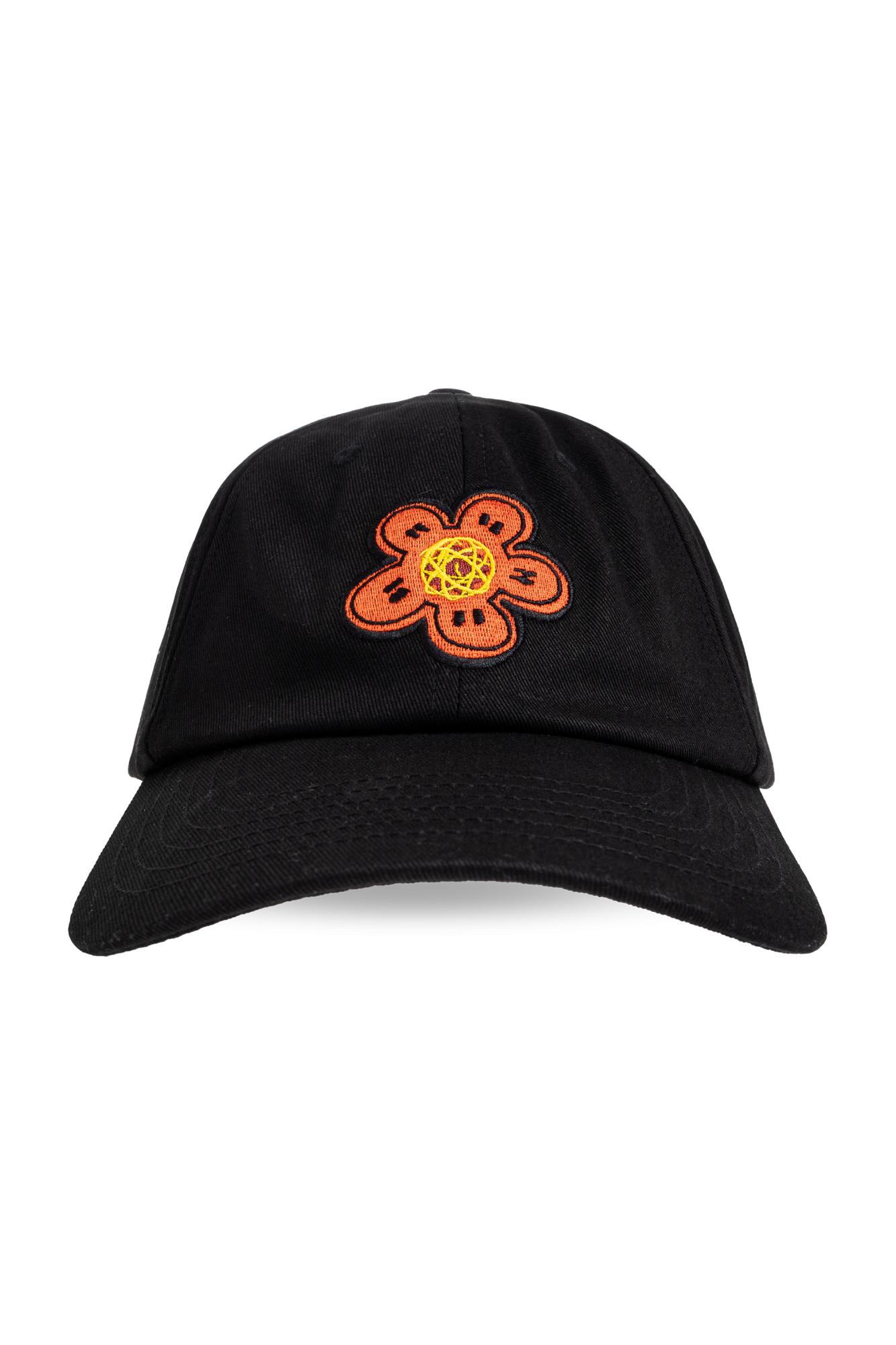 Kenzo Flower-embroidered Baseball Cap In Black