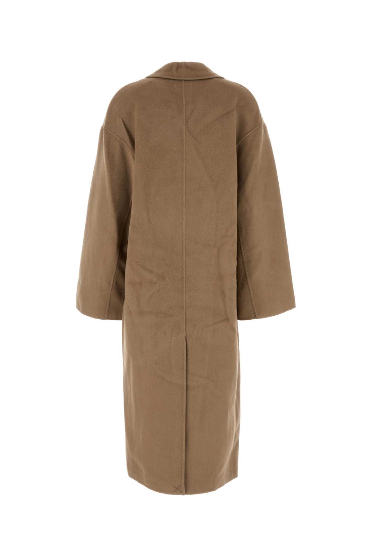 Shop Loulou Studio Camel Wool Blend Borneo Coat In Taupe