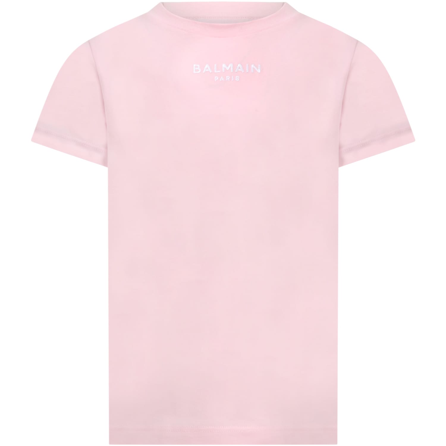 Balmain Pink T-shirt For Girl With Logo