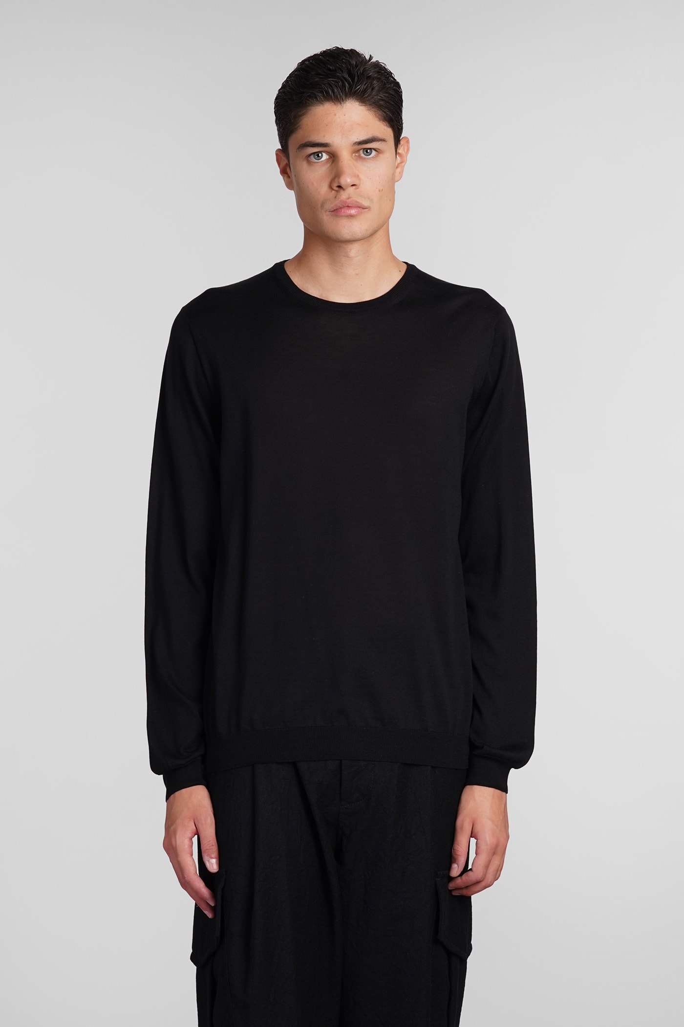 Shop Giorgio Armani Knitwear In Black Silk