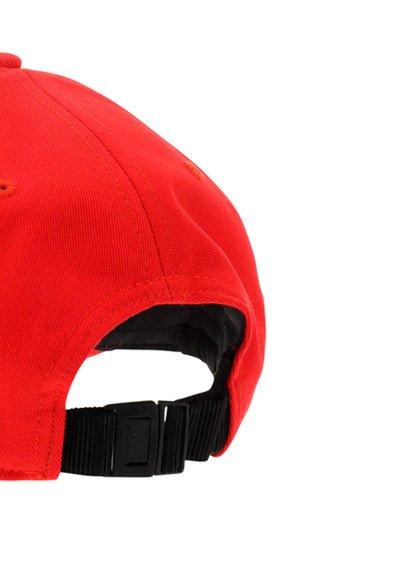 Shop Moncler Logo Printed Baseball Cap In Red