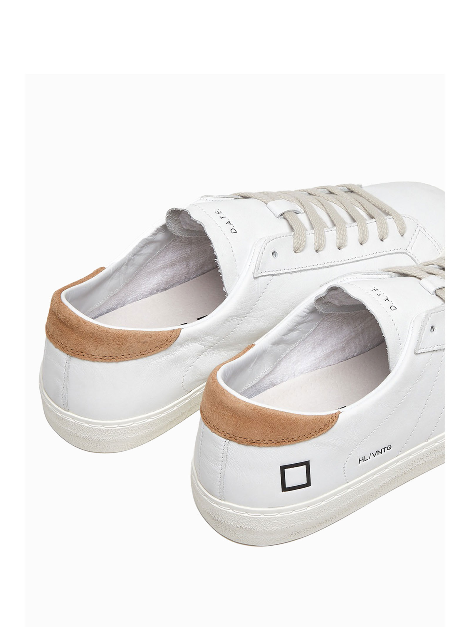 Shop Date Hill Low Vintage Mens Sneaker In Leather In White Rust