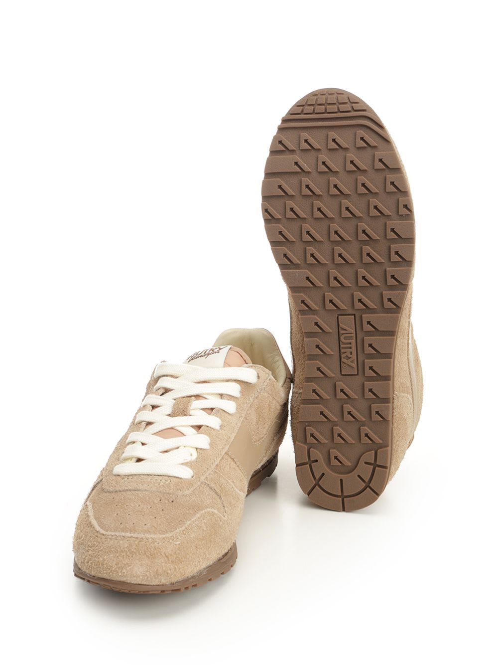 Autry Windspin Tonal Sneakers In Suede And Leather In Brown