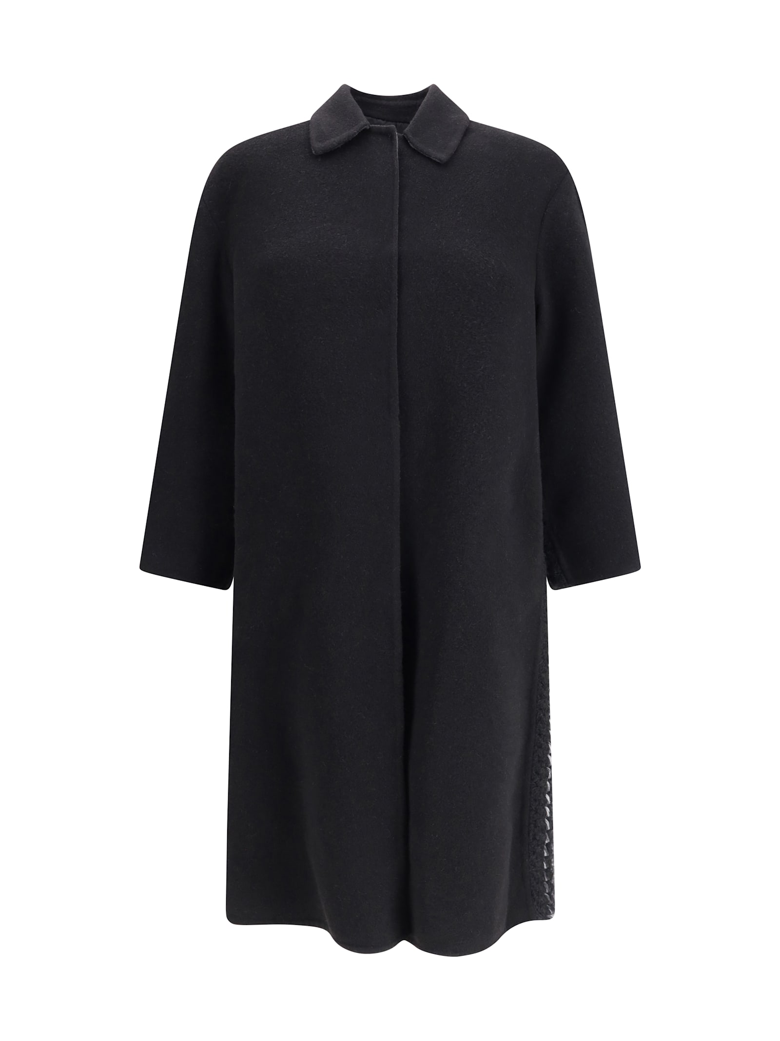 Fabiana Filippi Soft Wool And Cashmere Double Coat In Black