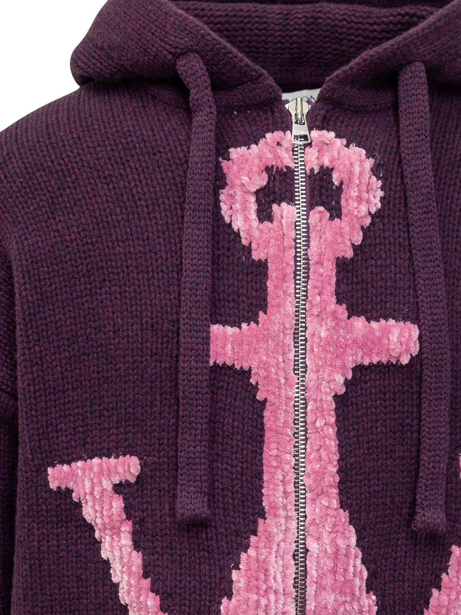 Shop Jw Anderson Hoodie With Logo In Plum