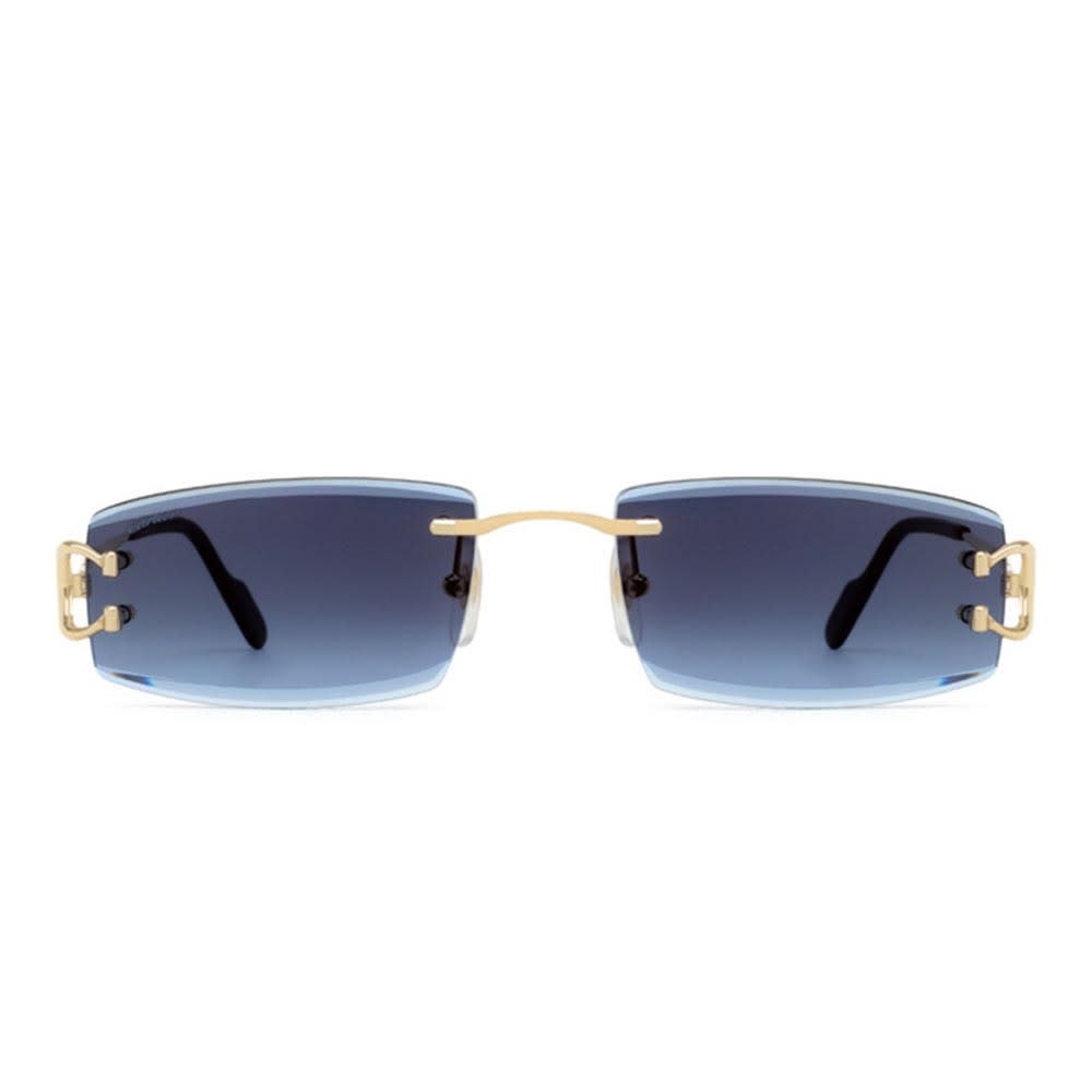 Shop Cartier Sunglasses In Oro/blu