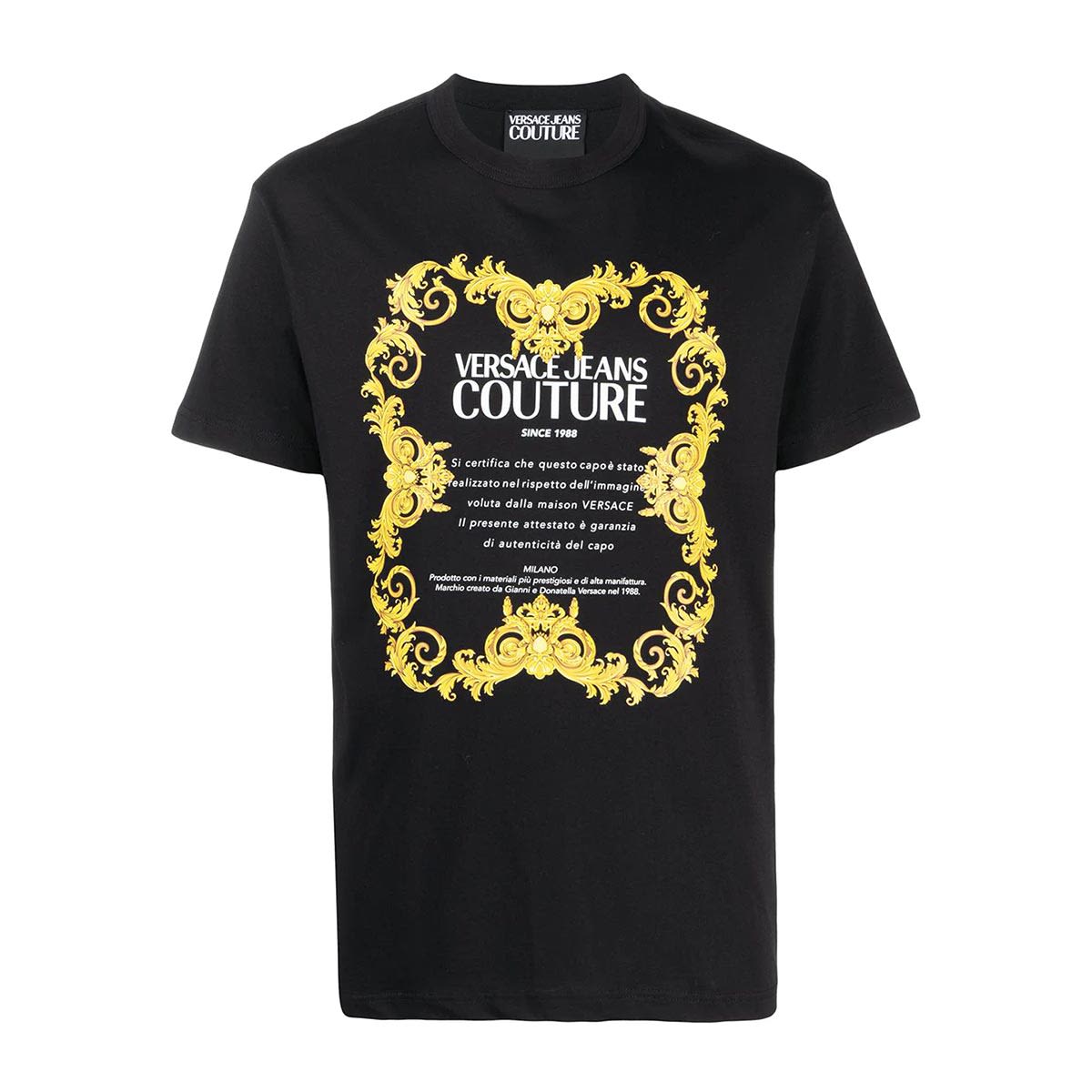 VERSACE JEANS COUTURE VERSACE T-SHIRT NERA UOMO,11772675