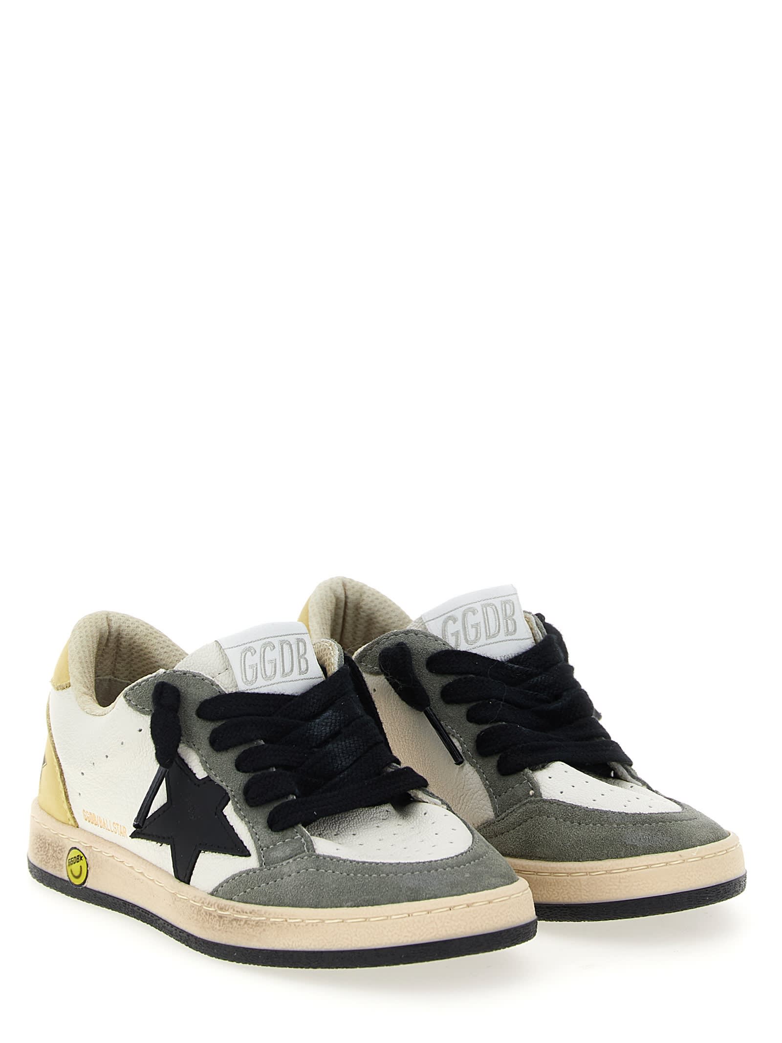Golden Goose Ball Star Suede-trimmed Leather Sneakers In Multi