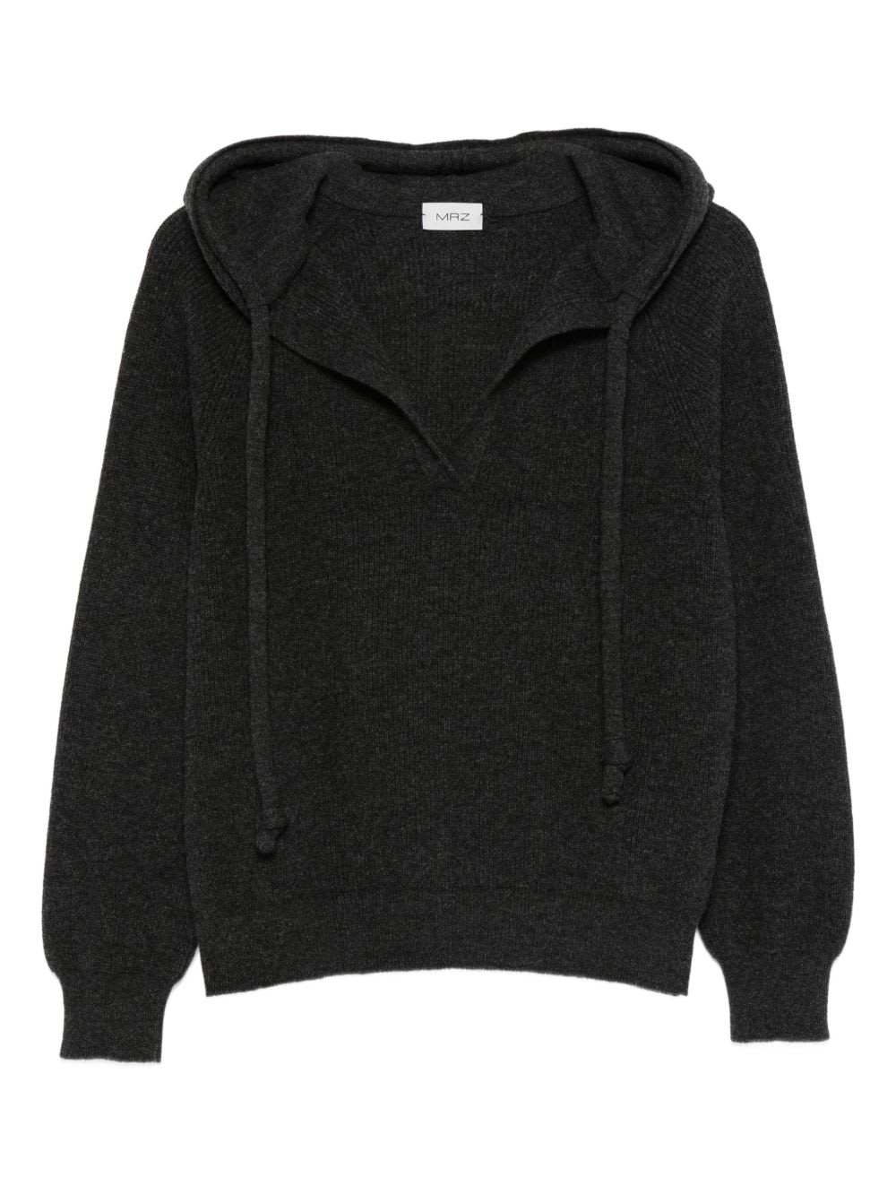 Mrz Wool And Cashmere Hoodie In Black