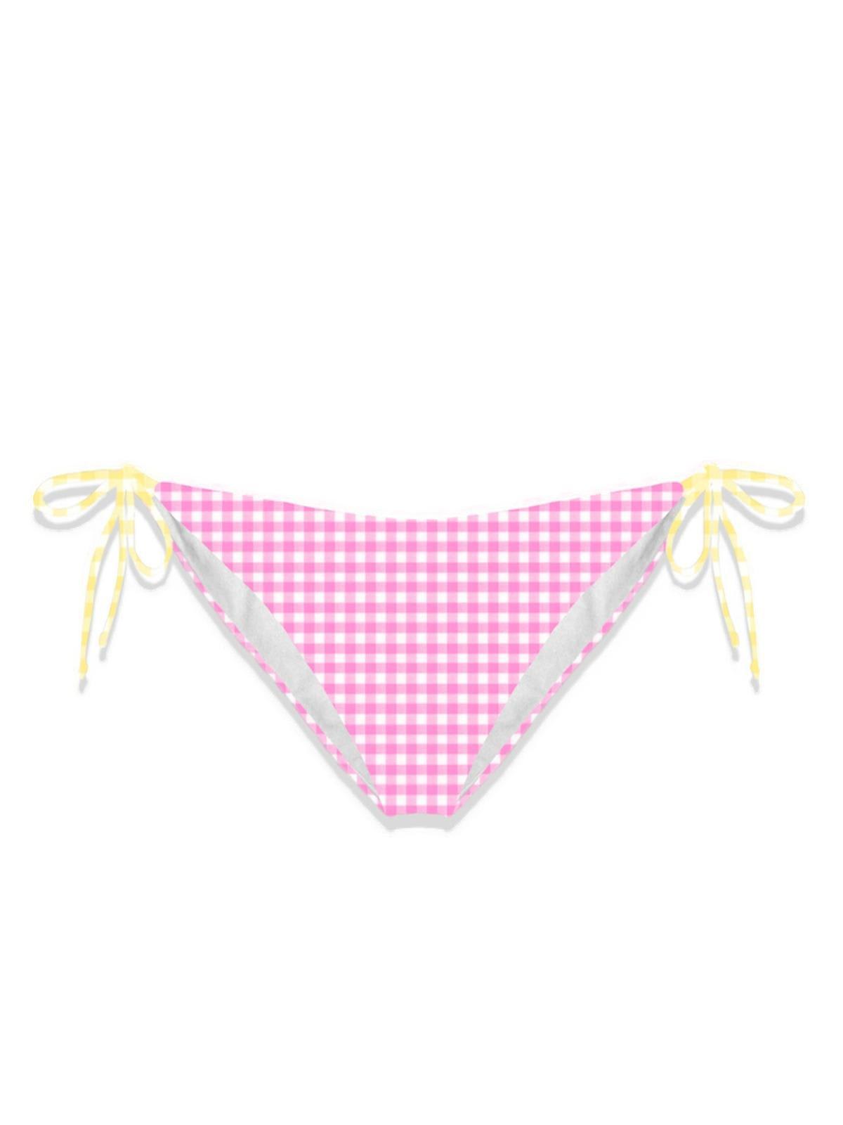 MC2 SAINT BARTH CHECKED SIDE-TIED BIKINI BRIEFS