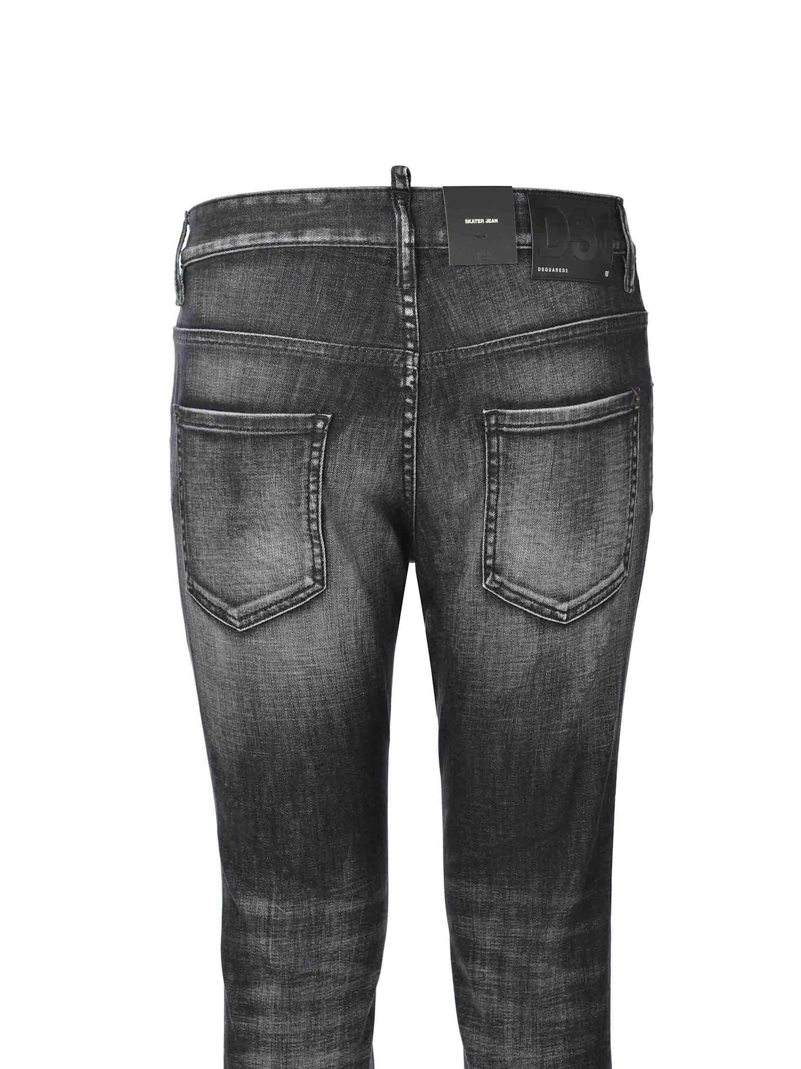 Shop Dsquared2 Jeans  Skater Made Of Denim In Black