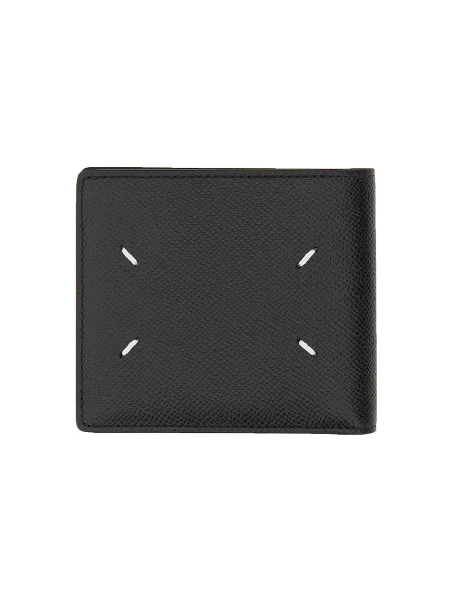 Shop Maison Margiela Bi-fold Four Stitches Wallet In Black