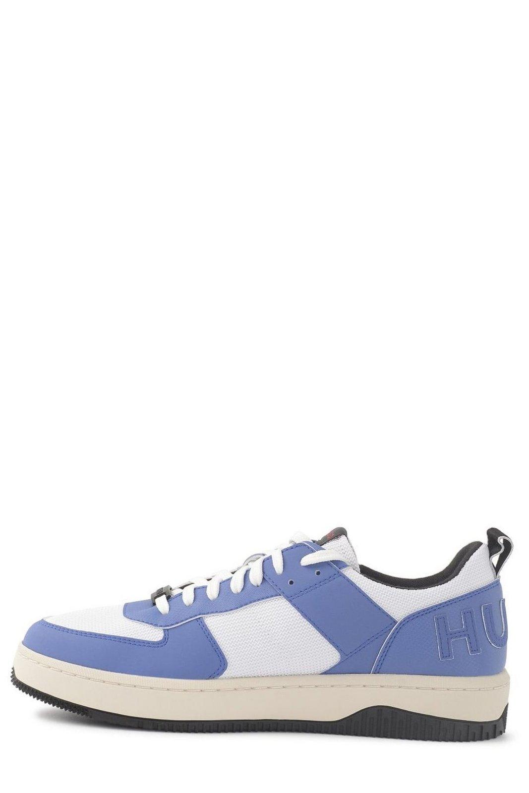 Shop Hugo Boss Kilian Logo Patch Sneakers In Blue